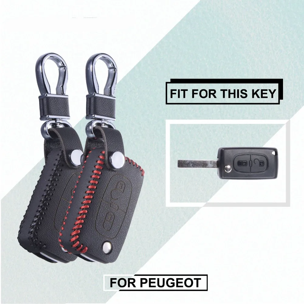 Чехол для ключей с 2 кнопками Citroen C2 C3 C4 C5 C6 Xsara Quatre Picasso Peugeot 206 307 308 407 408 RCZ чехол