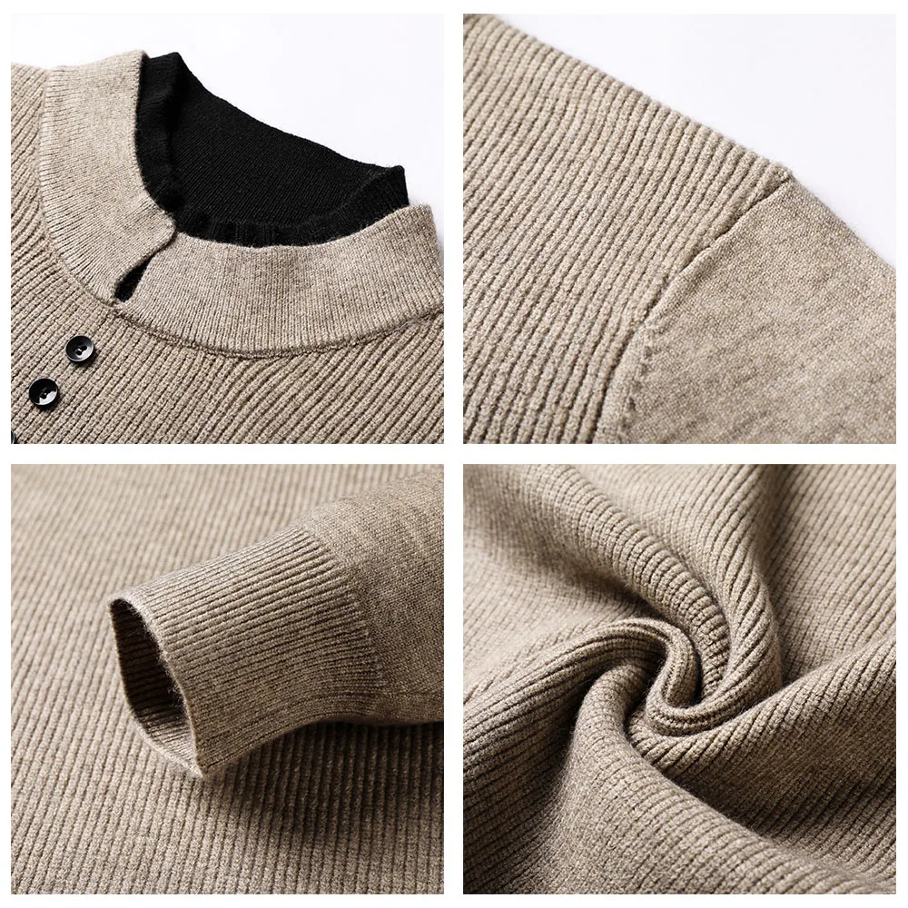 coodrony brand thick warm sweater pullover men clothes autumn winter new arrival fashion button turtleneck knitwear jumper c2140 free global shipping