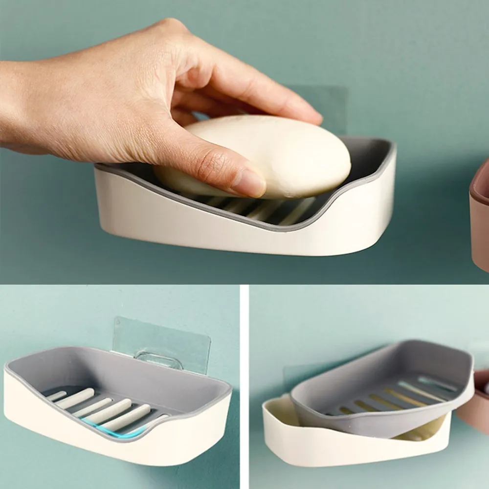 1 шт. двухслойный нескользящий настенный держатель для слива мыла Подвесная