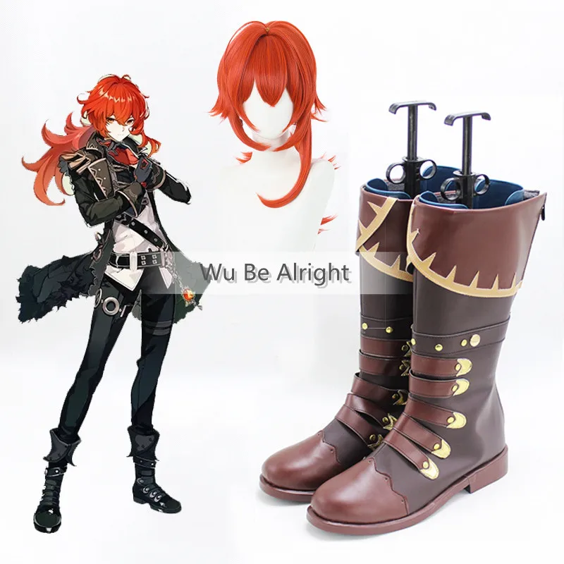 

Обувь для косплея из кожи Genshin Impact dilc Game, сапоги на заказ, аксессуары для костюмов, аксессуары и реквизит