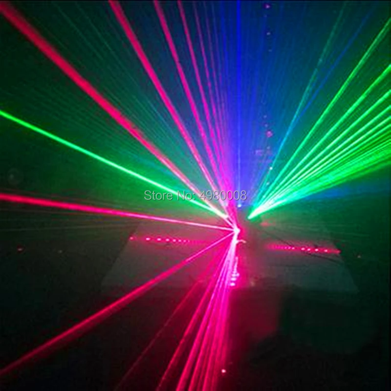 540 градусов вращающийся 9 глаз RGB Сканирование Лазерный свет Линейный луч