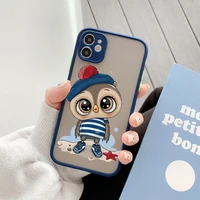 cartoon girl gifts cute owl lovers phone case for iphone x xs max xr se 2020 11 12 13 pro max 6s 8 7 plus matte back cover