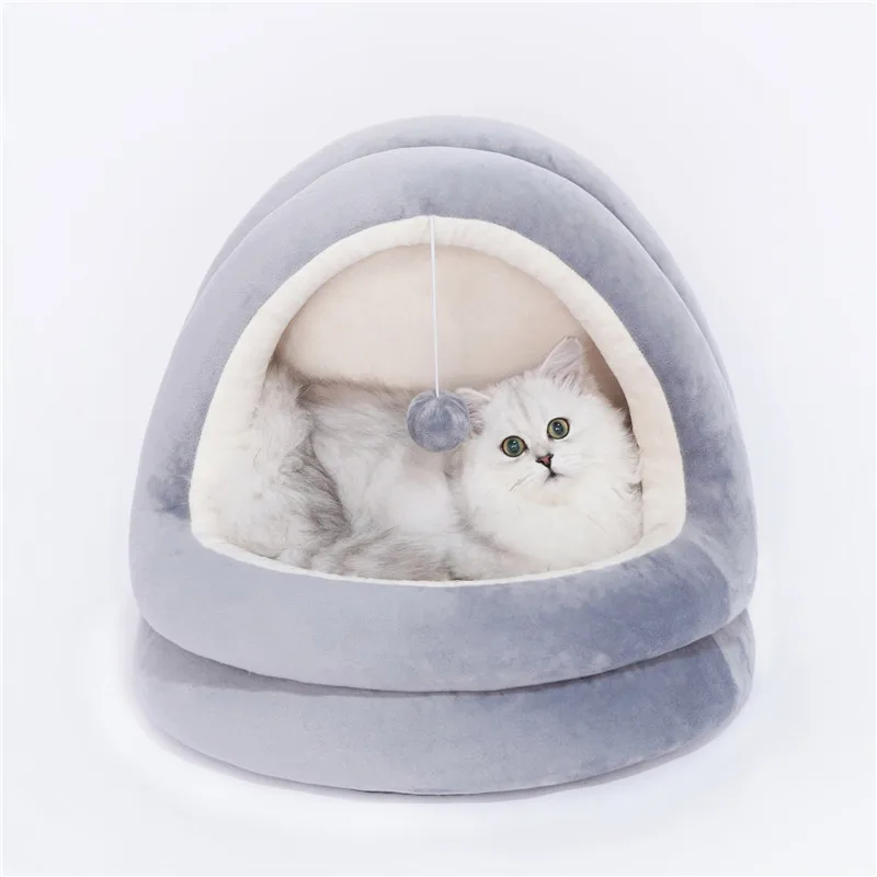 

High Quality Cat House Beds Kittens Pet Cats Sofa Mats Cozy Bed Toy Dog for Small Kennel Home Cave Sleeping Nest Indoor Products