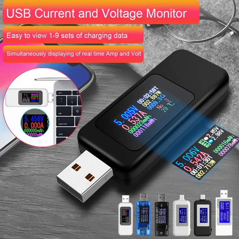 USB тестер мультиметр цифровой измеритель тока и напряжения мощность зарядное