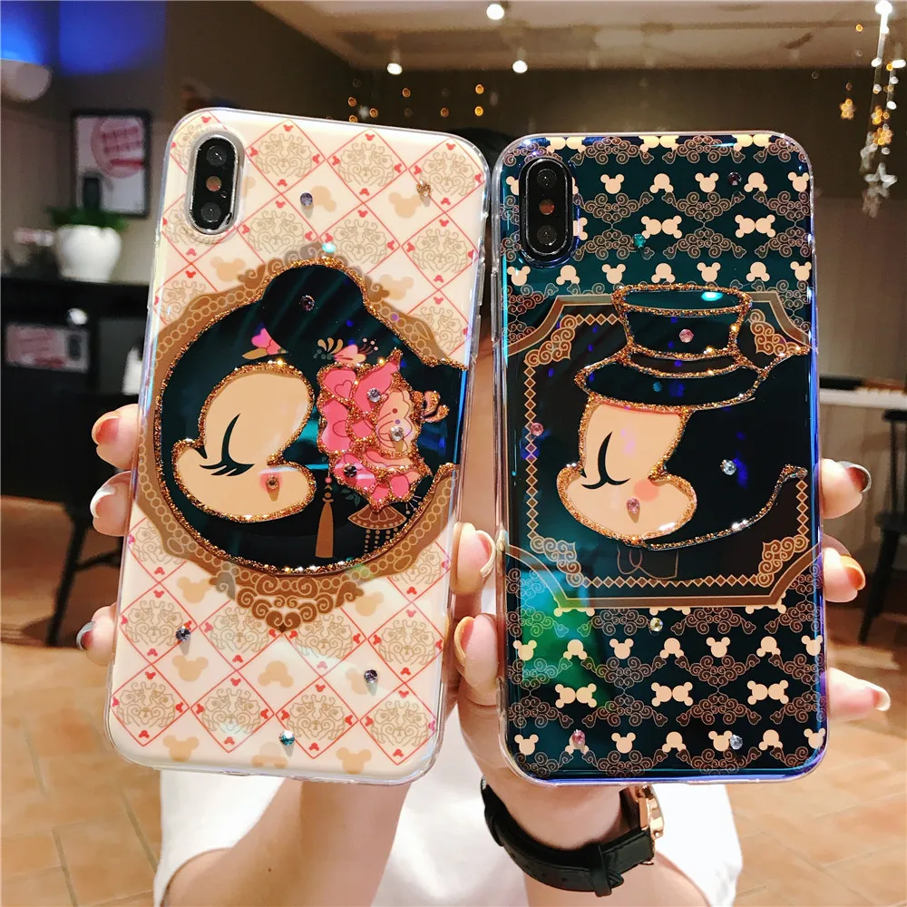 Милый чехол для Iphone 8 Plus 7 6S XR Cattoon блестящая оболочка X XS Max мягкий телефона