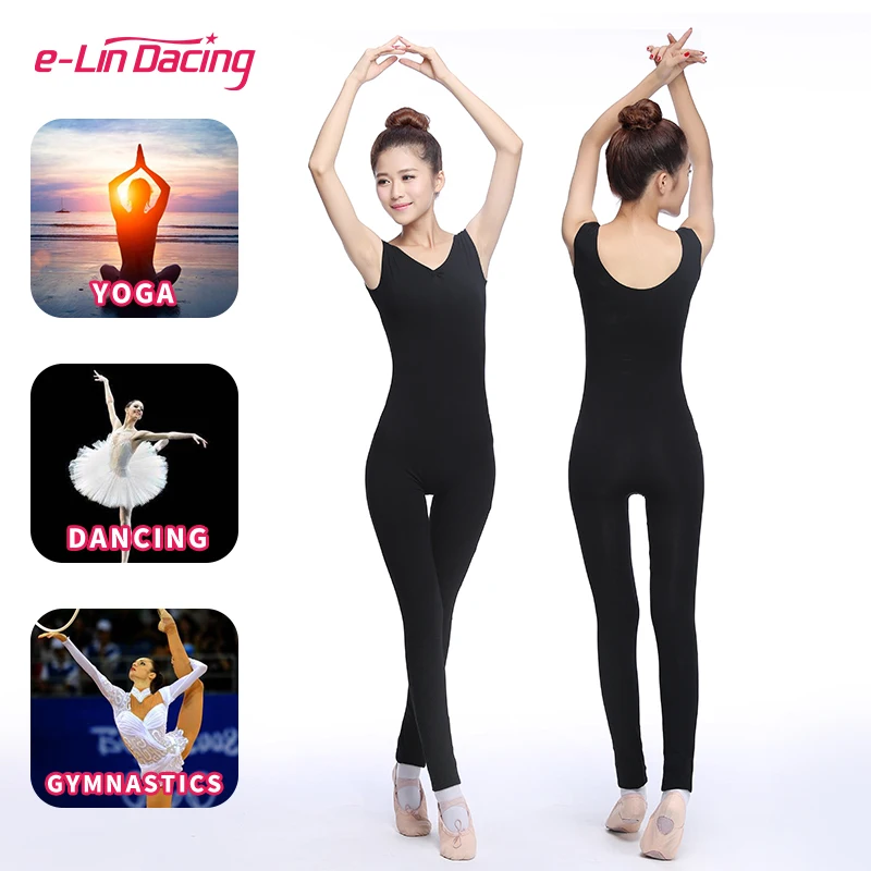 Взрослый Йога спортивные боди комбинезон балетное платье без рукавов костюм для