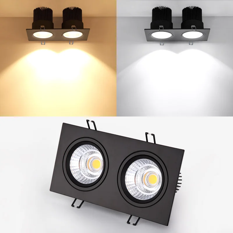 

Cob LED Recessed Double LED Dimmable Downlight 12W 18w 24W Spot Decoration Ceiling Lamp AC 220V LED Panel Lights Hotel Bedroom