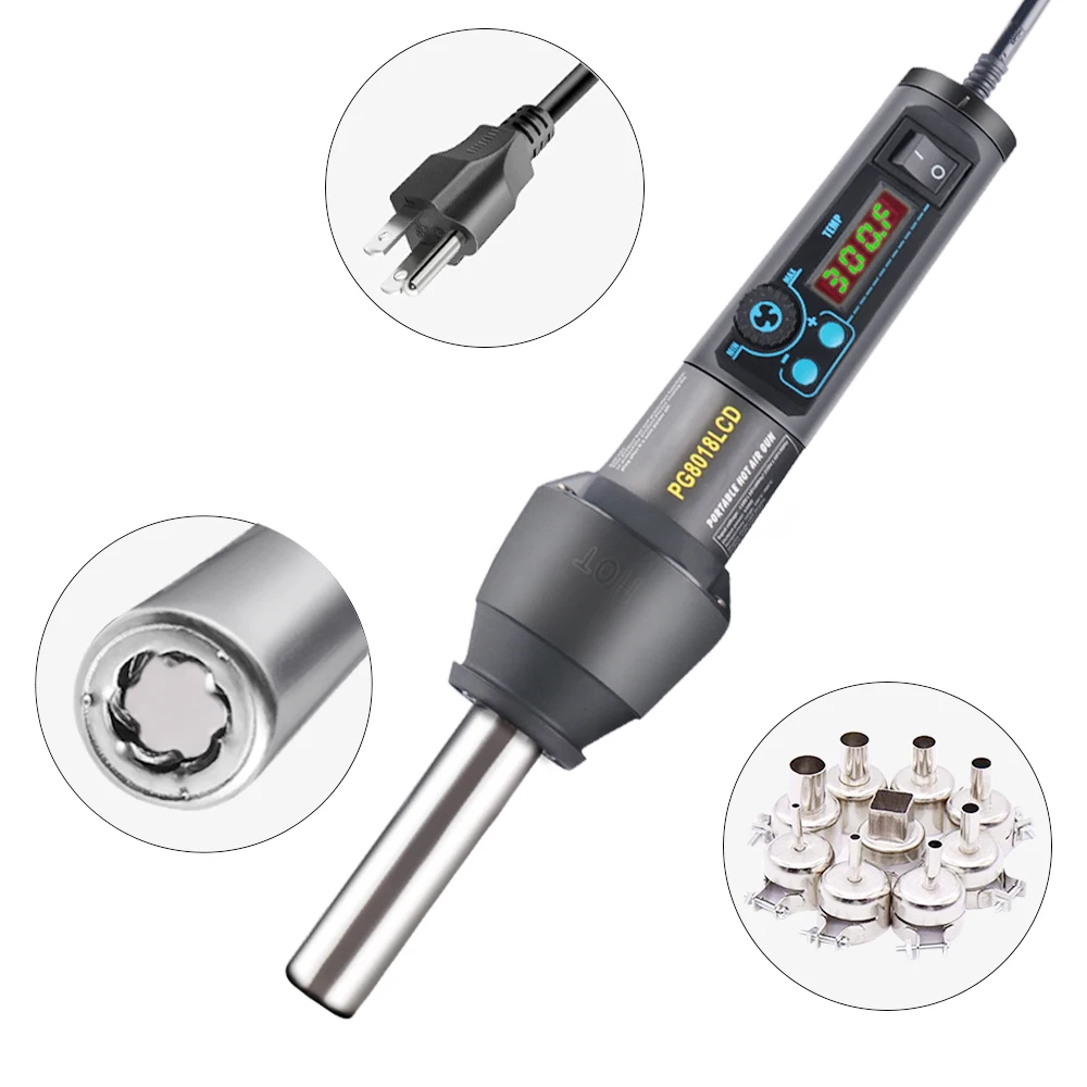 EU220V/US110V 650W 8108LCD Регулируемая электронная Тепловая пушка паяльная станция для