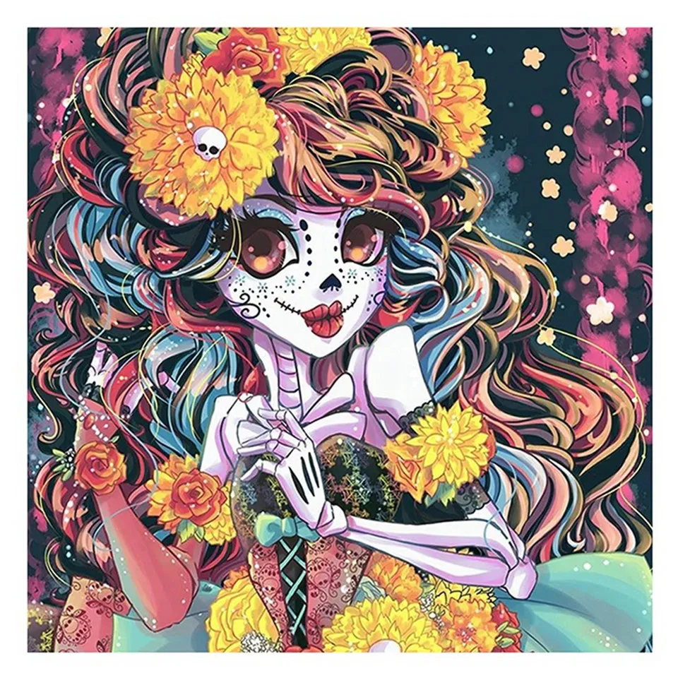 

New Home 5D DIY Diamond Painting Kit Full of Diamond Inlay Embroidery Cross-stitched Portrait Flower Girl Mural Home Decor Gift