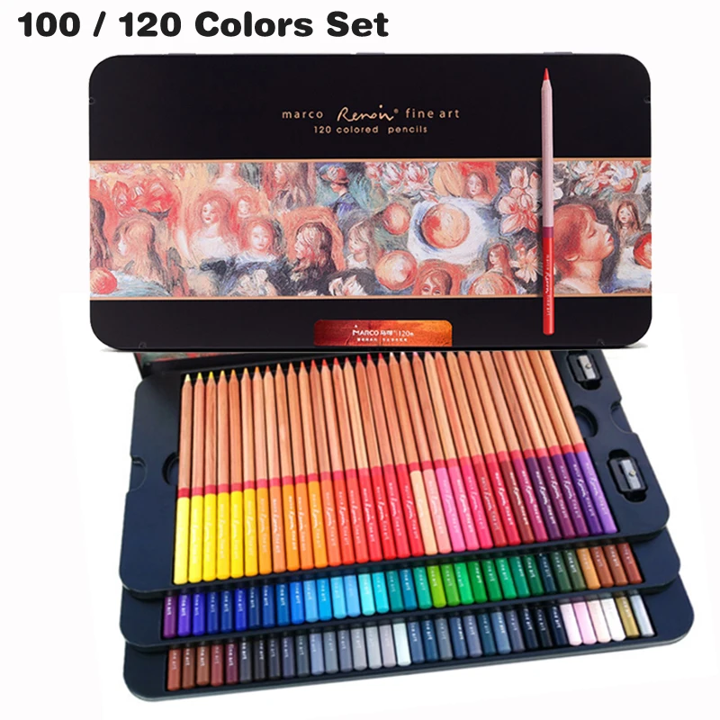 Crayon Iron Box Colored Pencils Coloring Drawing Crayon De Couleur Student Art Supplies