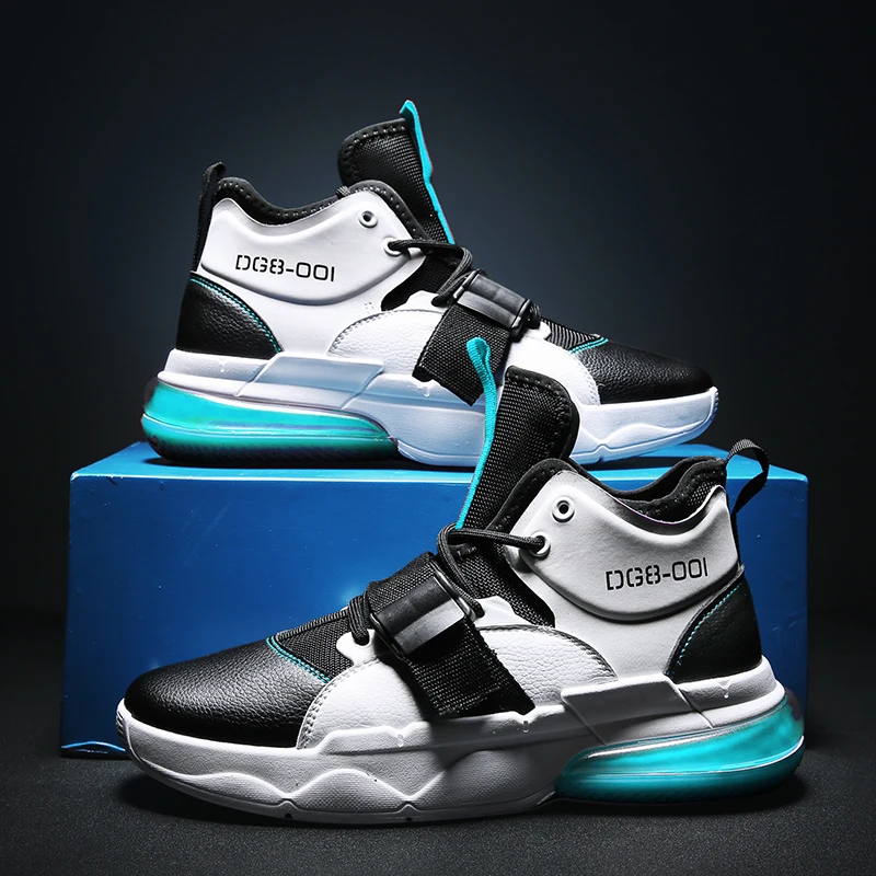 Fashion Cool Mens Sneakers High Top Shoes 2019 Winter Casual Shoe for Men Designer Blue White Warm Gift For Students | Обувь