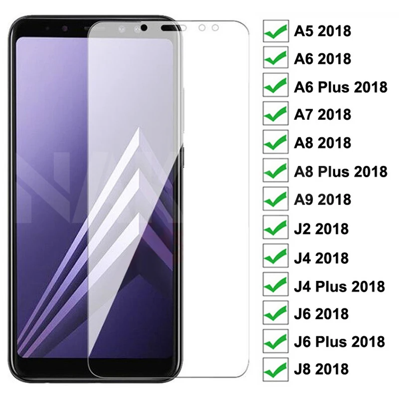 Защитное стекло 9D для Samsung Galaxy A6 A8 J4 J6 Plus 2018 закаленное A5 A7 A9 J2 J8 защитная пленка