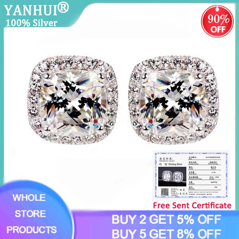 YANHUI с сертификатом класса люкс 2.0ct Цирконий бриллиант изысканные ювелирные