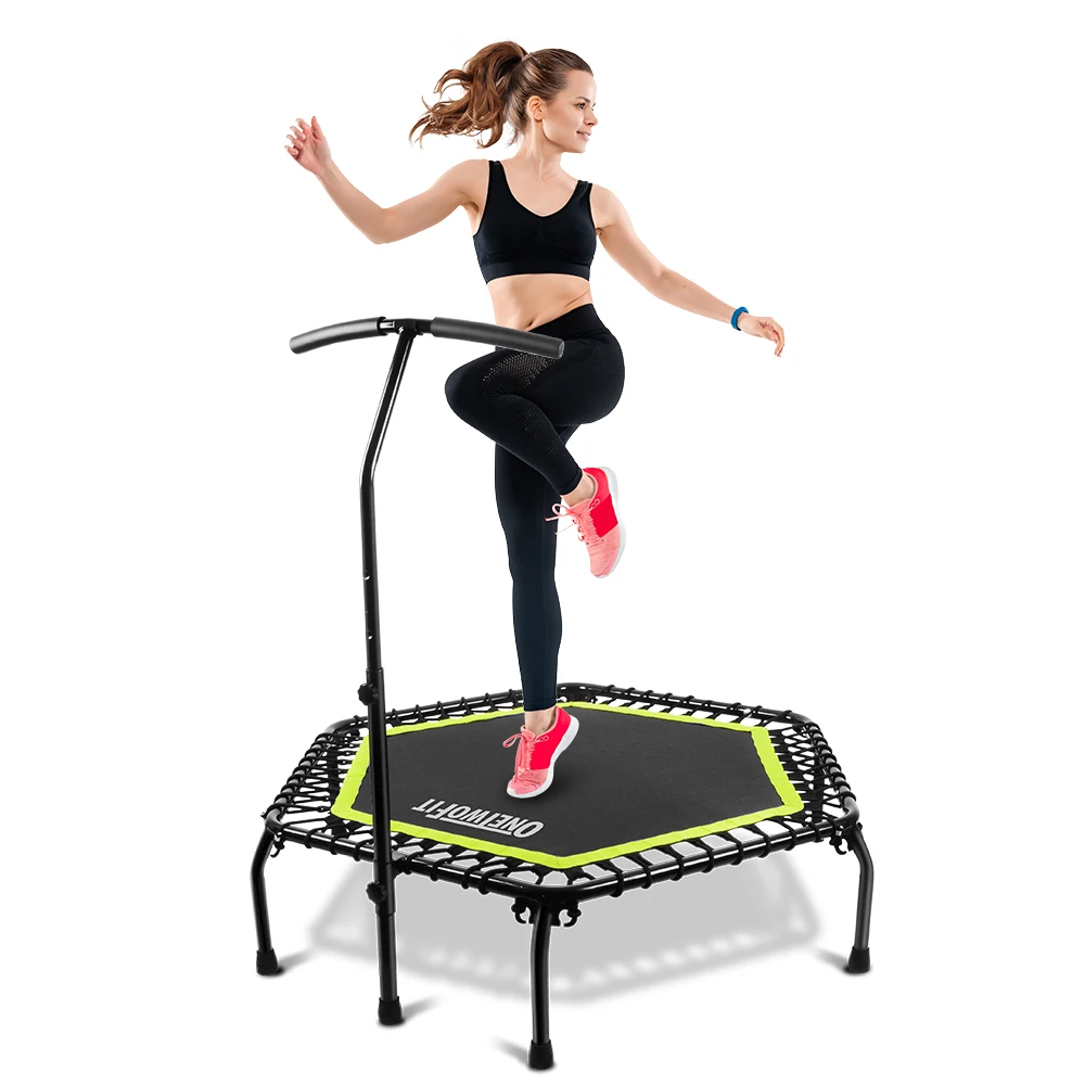 OneTwoFit 45 &quotтихий мини батут для детей прыгать с регулируемой ручкой фитнес