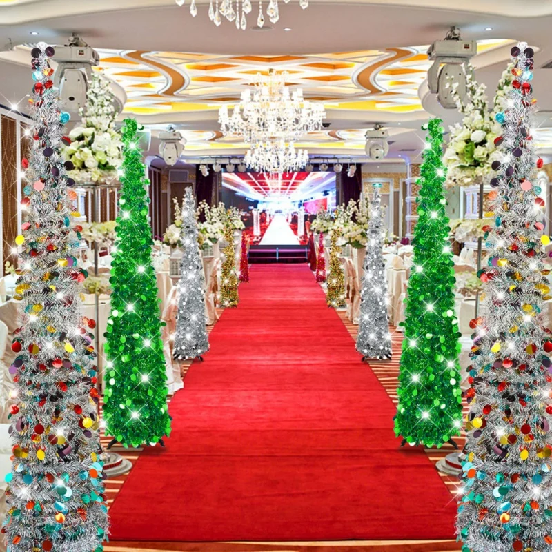 Рождественская елка сделай сам с блестками 1 5 м всплывающая Складная мишура