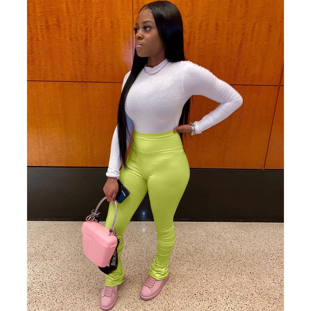 

Уличная одежда Tmustobe, повседневные леггинсы, облегающие модные брюки-карандаш, однотонные брюки для бега с высокой талией