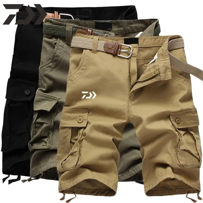 

2021 Daiwa Fishing Clothing Men's Multi-Pocket Large Size Daiwa Shorts Cotton Loose Breathable Casual Summer Fishing Clothes Men