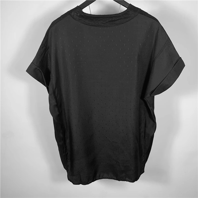Оригинальная летняя новая модная брендовая темная свободная футболка с круглым