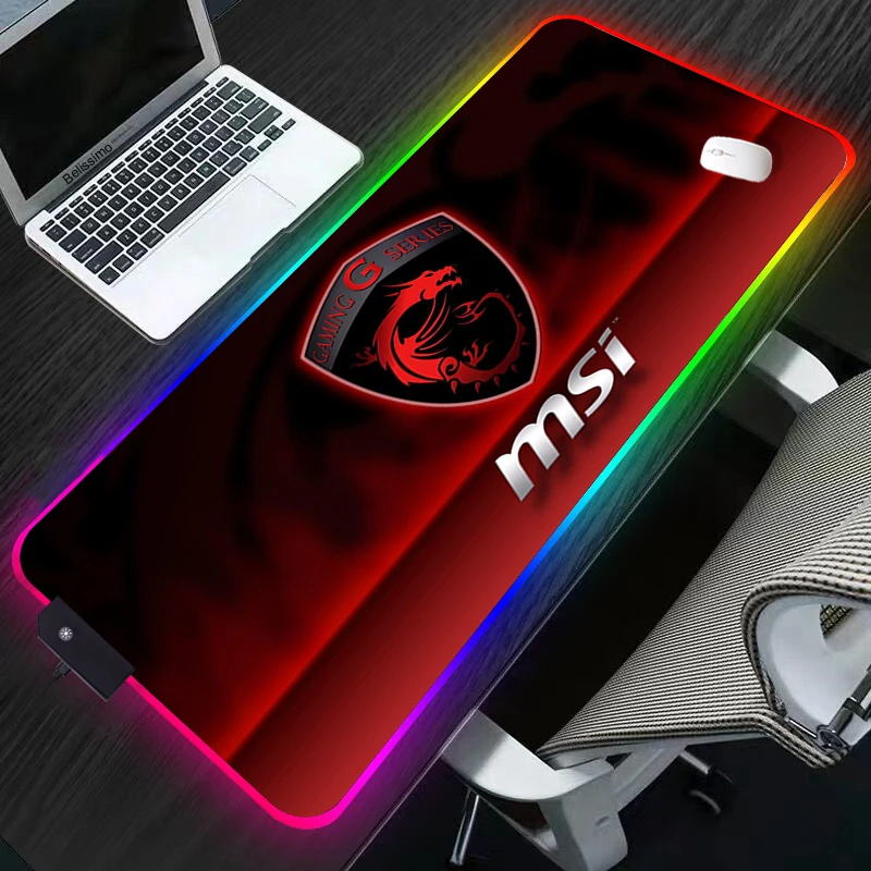 

Цветная (RGB) Горячая MSI Мышь пусковая площадка игровая компьютерная Мышь Pad RGB подсветкой игровые аксессуары большой Мышь pad XXL для струйного п...
