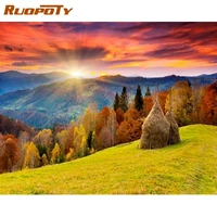 ruopoty frame diy painting by numbers mountain landscape picture by numbers modern wall art decors handpainted diy gift