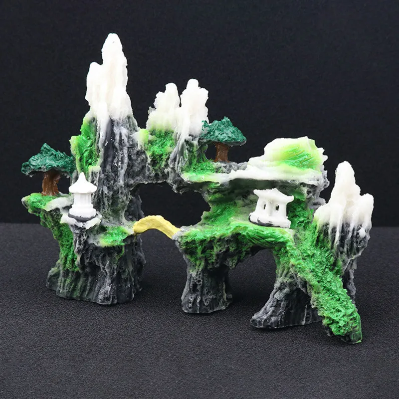 Аксессуары для аквариума декорации Искусственные белые Снежная гора озеленение