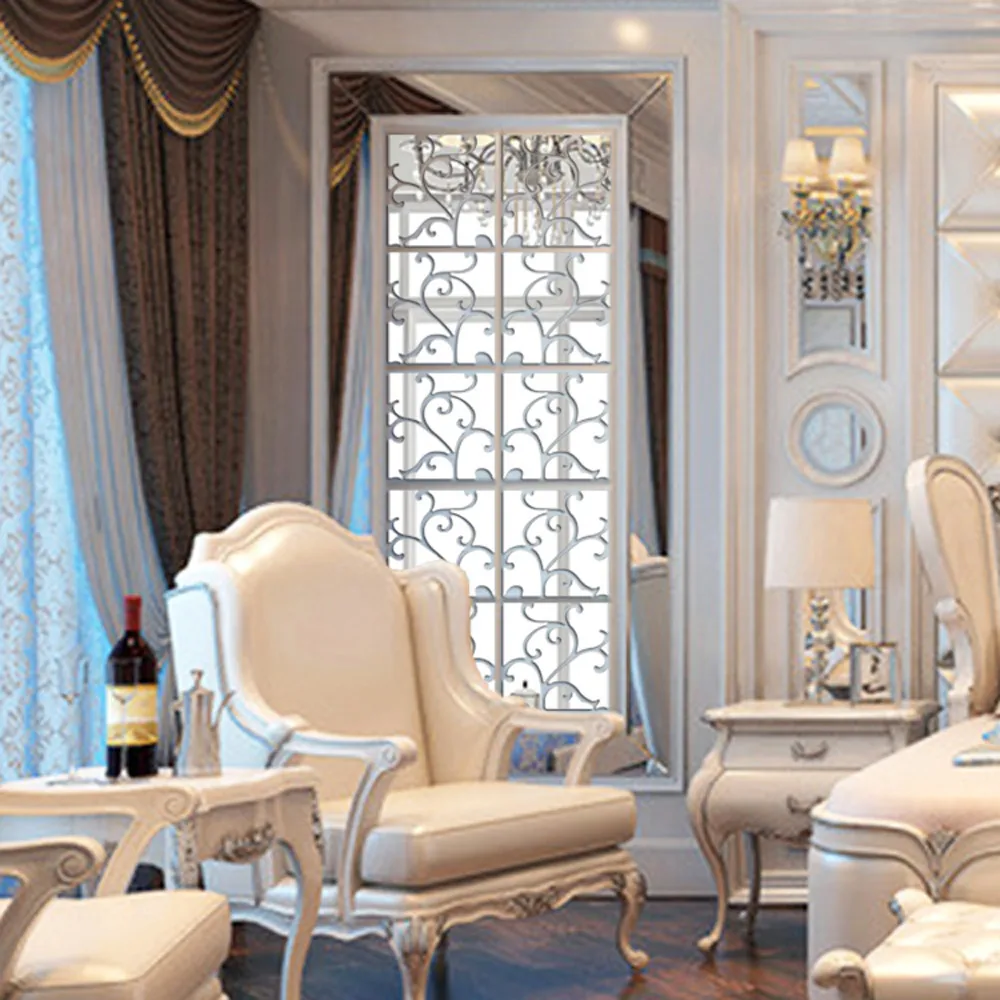 Зеркальная акриловая Наклейка на стену 25x100 см|Наклейки стену| |