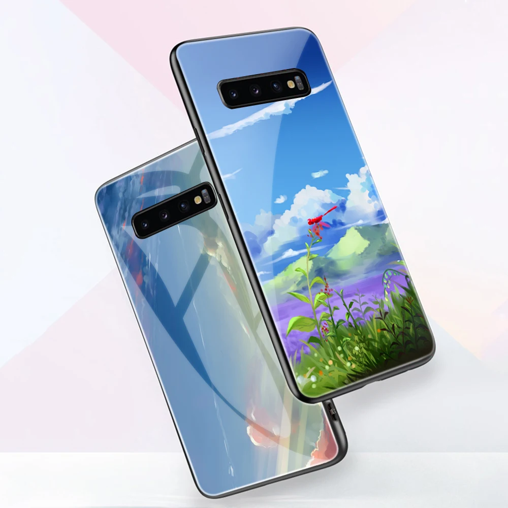 

Colorful Clouds Case For Samsung Galaxy S21 S10 S9 S8 S10e S20 Ultra A51 A71 A50 A20E A01 A70 Note 20 10 9 8 Plus Tempered Glass