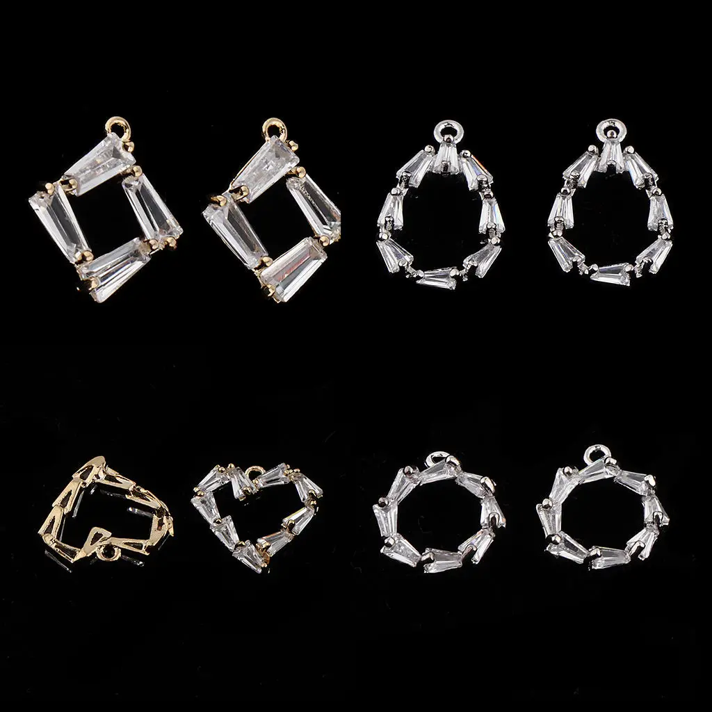 

2 Pieces Glass Pendant Charms Earring Findings Jewelry Making Accessories for DIY Women Ladies Jewelry Findings