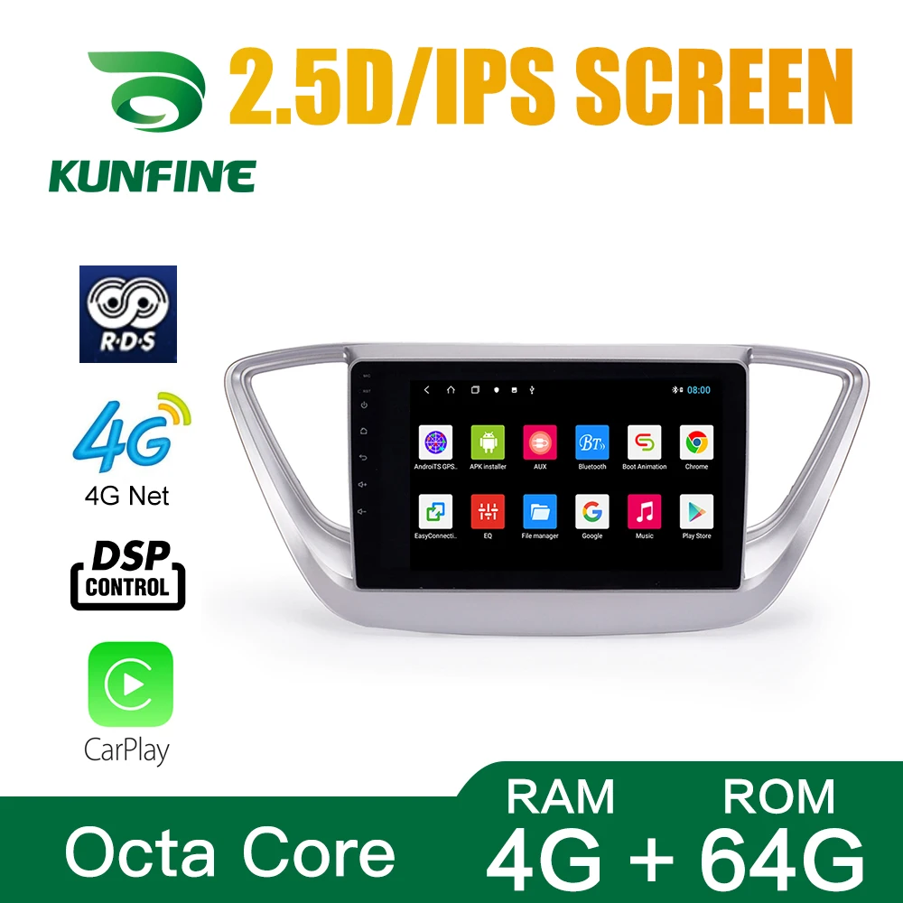 

Octa Core 1024*600 Android 10.0 Car DVD GPS Navigation Player Deckless Car Stereo For Hyundai Verna 2016-18 Radio Headunit WIFI