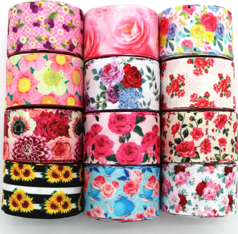 

New 1-1/2 38mm large flower ribbon 10 yards DIY handmade materials headdress bow Christmas New Year decoration Grosgrain ribbons