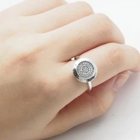 mingshang plated silver with 3a cirzon round ring finger rings for women gift jewelry