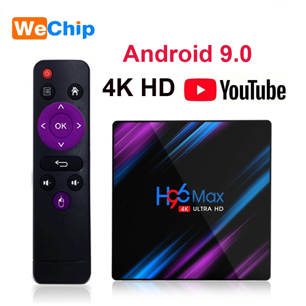 ТВ-приставка H96 max Android 9,0 2GB16GB RK3318 H96 MAX 4GB 64GB 2,4G+ 5G Wifi Bluetooth медиаплеер Поддержка 3D фильма 4G32G телеприставка