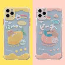 Japanese art Sweet fruit bear kawaii Phone Case For iPhone 12 11 Pro Max XR XS Max X 7 8 Plus 12 Mini 7Plus case Cute Soft cover