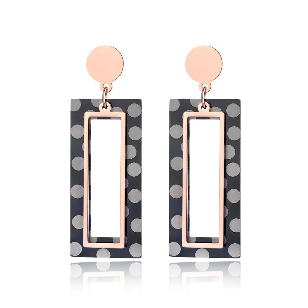 ZooMango богемные двухслойные серьги гвоздики из нержавеющей стали геометрические