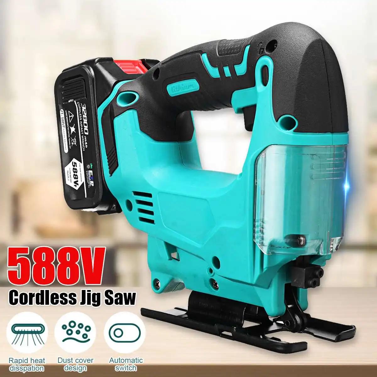 

588V 120mm Cordless Electric Jigsaw Rechargeable Adjustable Wood Metal Brushless Jig Saw Woodworking Power Tools for Makita Batt