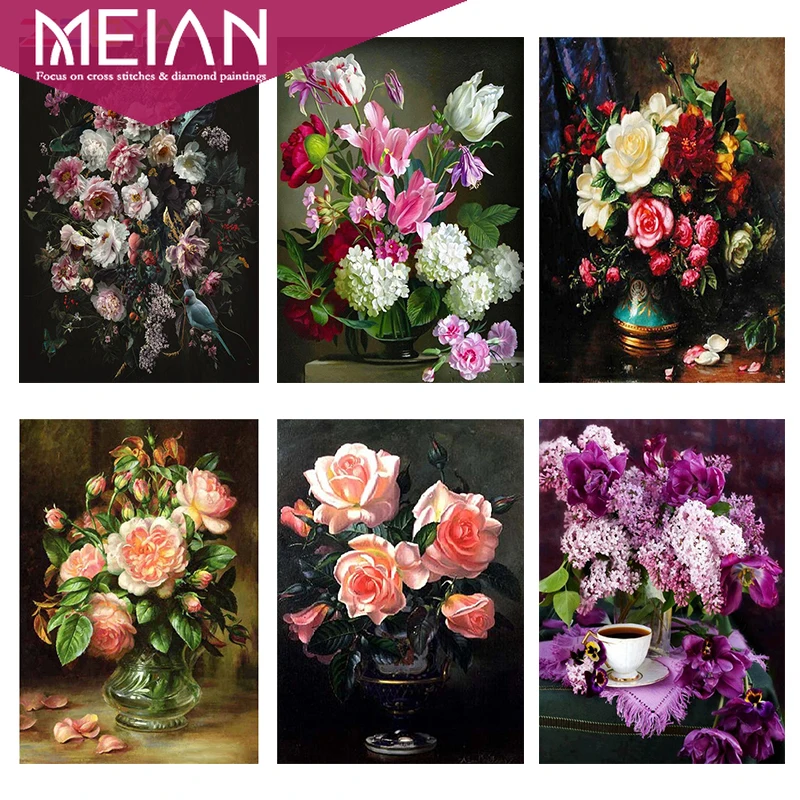 2020 алмазная живопись вышивка пионами цветами новые круглые камни Набор для