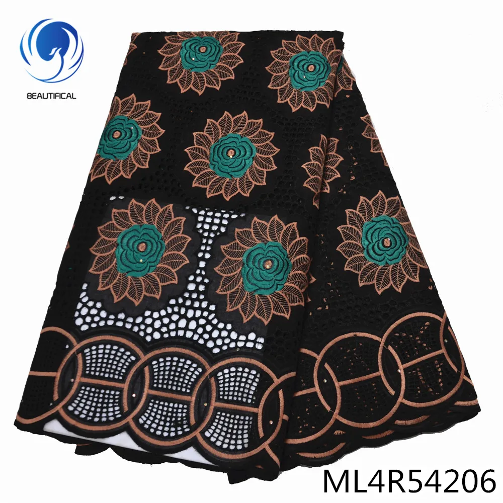 

BEAUTIFICAL 2020 Nigreian Swiss Voile Lace African Cotton Dry Fabrics 5yards Big Lace FabricML4R542