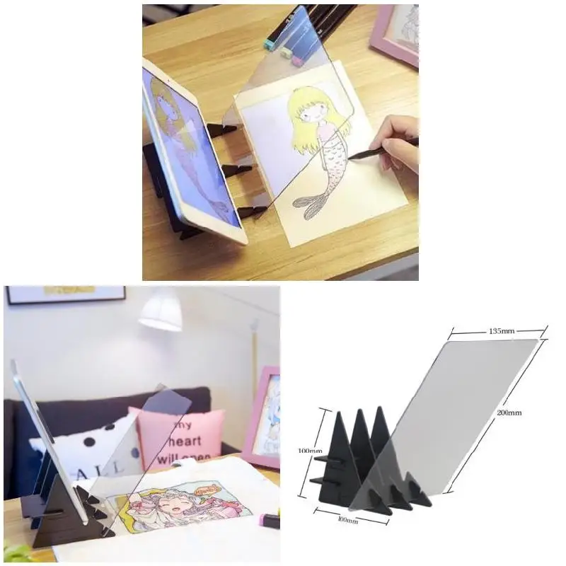 

Optical Image Drawing Board Sketch Reflection Dimming Bracket Painting Mirror Plate GDeals