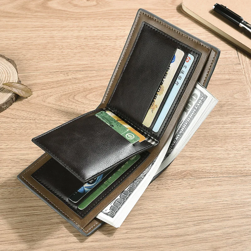 Лидер продаж 2020 модные мужские кошельки Двойные держатель для ID карт портмоне с
