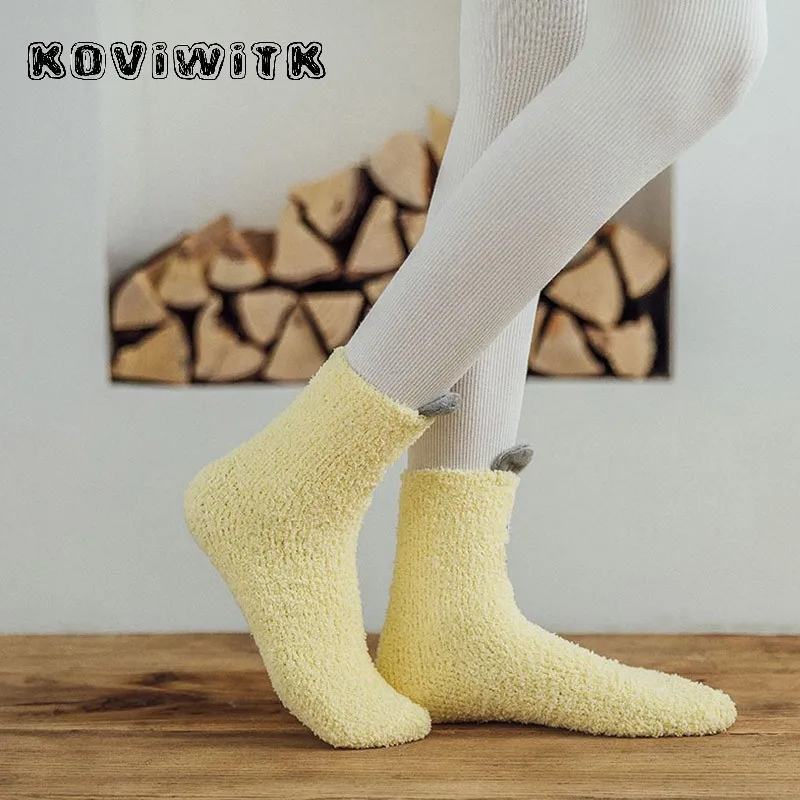 Women's Cotton Thickening Cashmere Lovely socks for women ladie Fluffy girl Breathable Warm Casual short sock female women sox