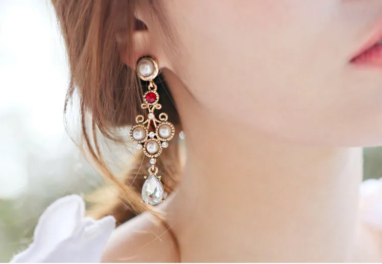 Новый стиль барокко винтажные свадебные хрустальные длинные серьги для женщин