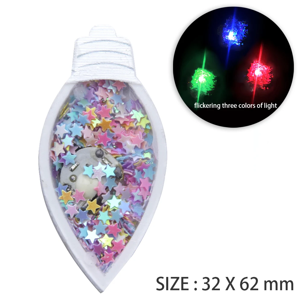 32x62mm Рождественский светящийся зыбучий песочный светильник Bling Shaker Sequins акриловое плоское украшение из смолы с струящимися блестками для самодельных бантов для волос, 1Yc7509 - Цвет: 32x62mm