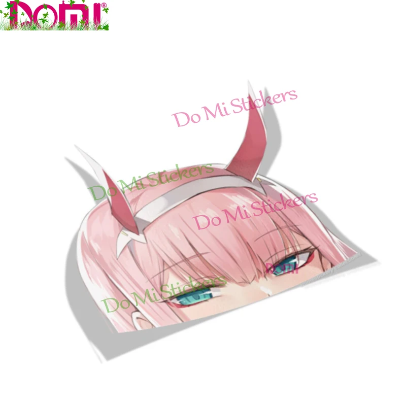 

13*9.8cmCar Decals for Darling In The Franxx Zero Two BIG HEAD Vinyl Car Wrap Car Styling Stickers JDM Laptop Helmet Trunk Wall
