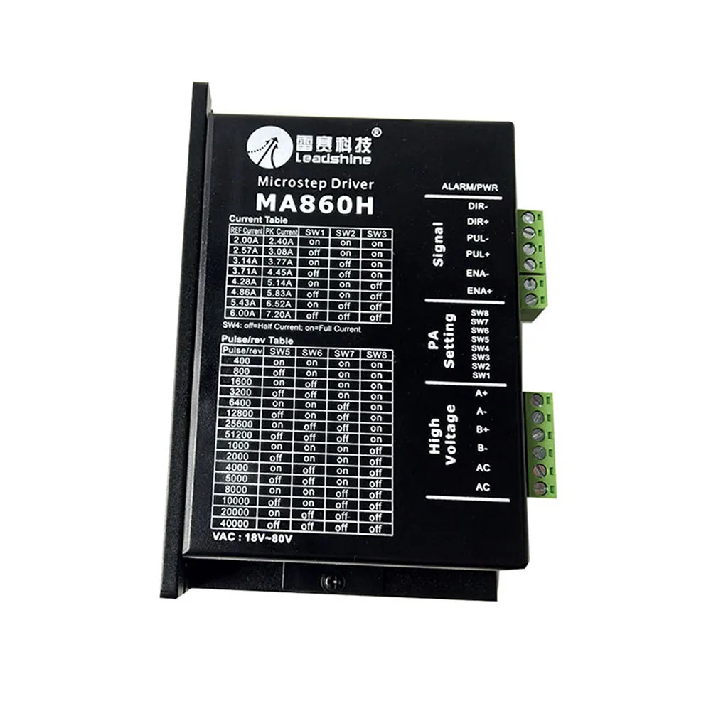 

1Pc Leadshine two-phase stepper motor driver MA860H NEMA34 18~80V AC / 24~60V DC 7.2A