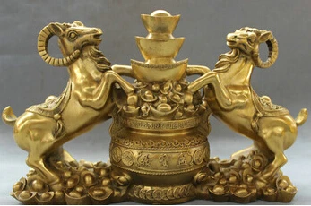 Бесплатная доставка народная Статуэтка фэн-шуй из чистой латуни богатство 2