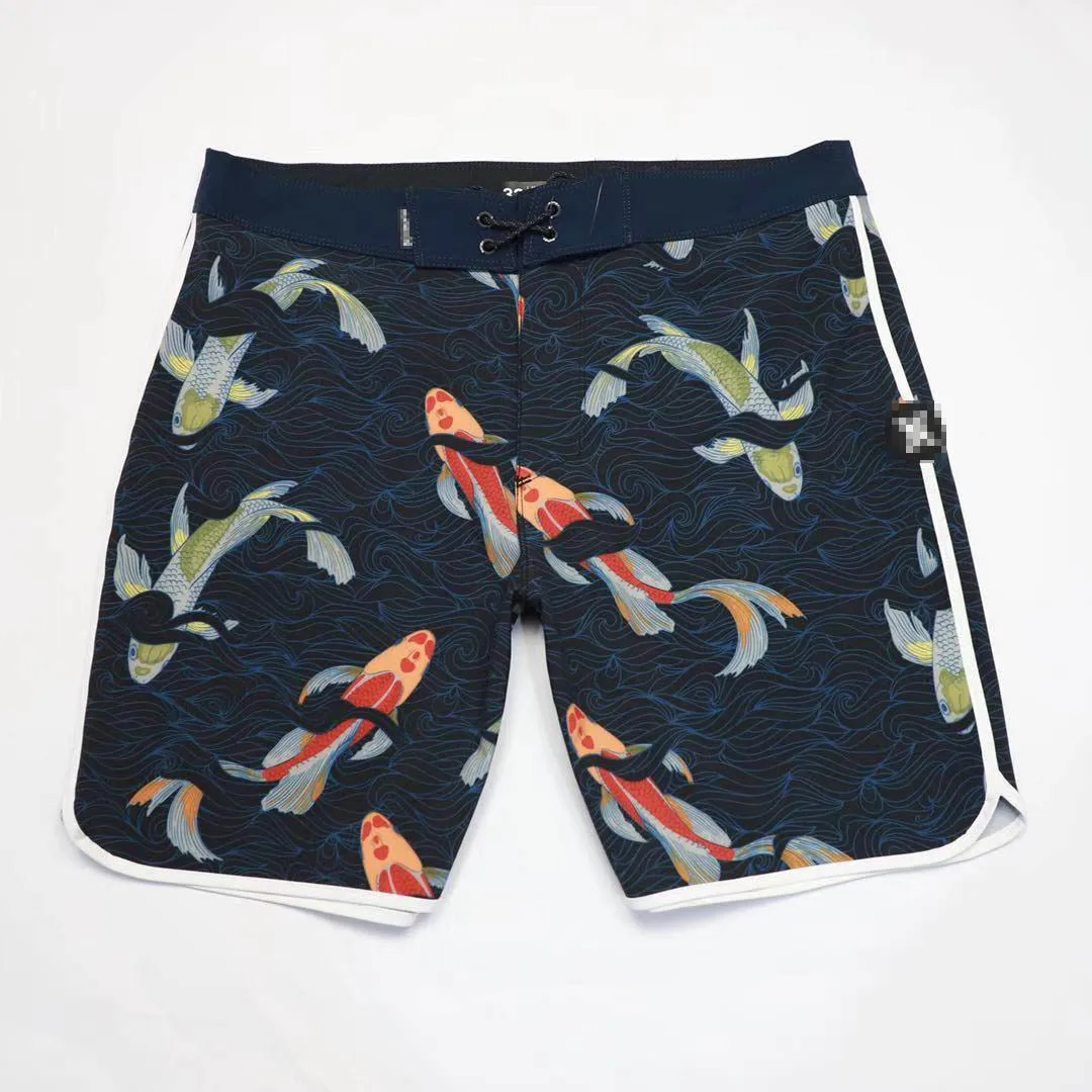 Мужские эластичные пляжные шорты темно-синие водонепроницаемые для серфинга с