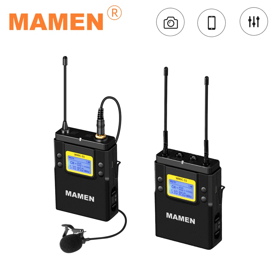 Профессиональный беспроводной микрофон MAMEN для записи с частотой 558 608 МГц