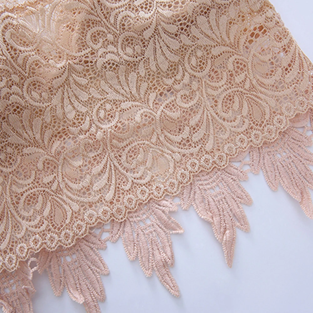 

Sexy Women Tube Top Camisole Vest Lace Crochet Padded No Steel Spaghetti Strap Triangle Cup Adjustable Strap Underwear Soft