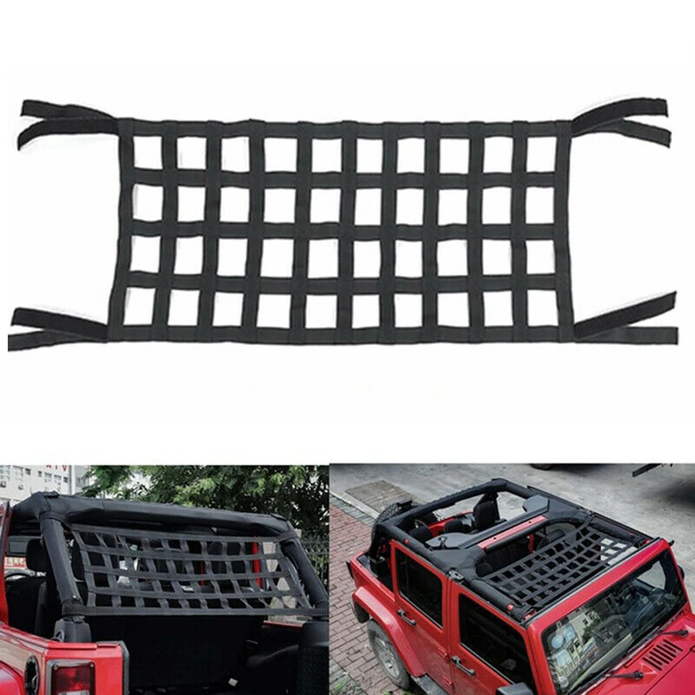 

2022 New Auto Multifunction Retrfit Mesh Cargo Net Car Roof Storage Net Tail Box Net Accessories for Je-ep Wranler TJ JK 07-18