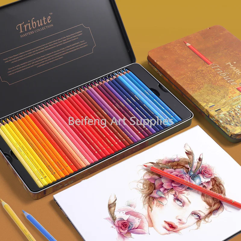 

Marco 48/72 Colors Oily Colored Pencils Set Painting lapis de cor Non-toxic Lead-free Oily Color Pencil Writing School Supplies